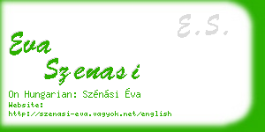 eva szenasi business card