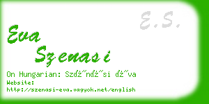 eva szenasi business card